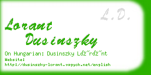 lorant dusinszky business card